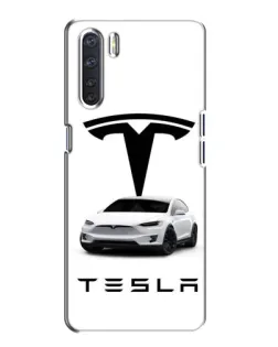 Чохол для OPPO A91 з картинкою «Tesla White Style»