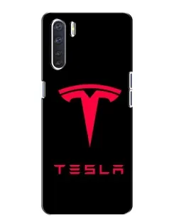 Чохол для OPPO A91 з картинкою «Tesla Red Logo»