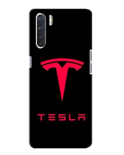 Чохол для OPPO A91 з картинкою «Tesla Red Logo»