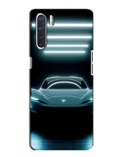 Чохол для OPPO A91 з картинкою «Tesla в неоні»