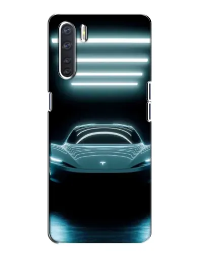 Чохол для OPPO A91 з картинкою «Tesla в неоні»