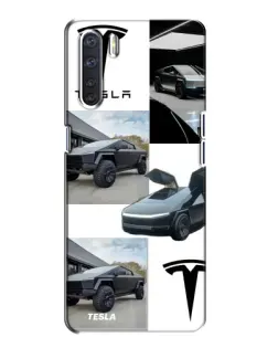 Чохол для OPPO A91 з картинкою «Колаж Cybertruck Tesla»