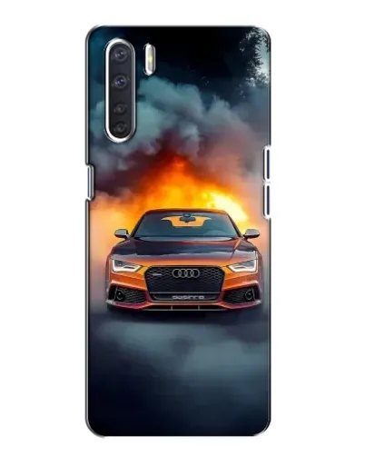 Чохол для OPPO A91 з картинкою «Audi у вогняному диму»