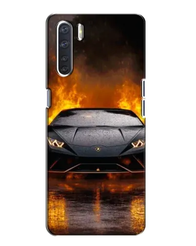 Чохол для OPPO A91 з картинкою «Lamborghini у вогні»