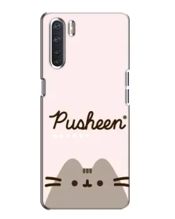 Чохол для OPPO A91 з картинкою «Pusheen логотип»