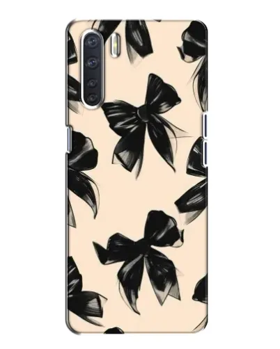 Чехол для OPPO A91 с картинкой «Паттерн черные банты» Чехол для OPPO A91 с картинкой «Паттерн черные банты»