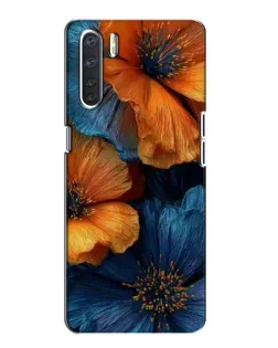 Чохол для OPPO A91 з картинкою «Яскрава синьо-помаранчева флора» Чохол для OPPO A91 з картинкою «Яскрава синьо-помаранчева флора»