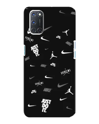Чохол для OPPO A92 з картинкою «Nike Black Pattern» Чохол для OPPO A92 з картинкою «Nike Black Pattern»