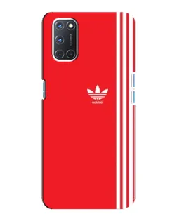 Чехол для OPPO A92 с картинкой «Красный минимализм Adidas»