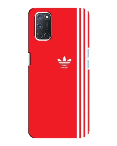 Чехол для OPPO A92 с картинкой «Красный минимализм Adidas»