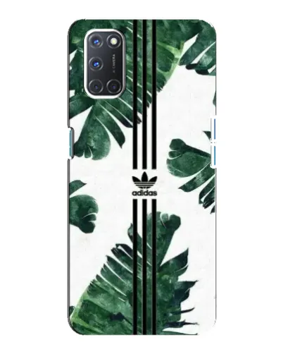 Чехол для OPPO A92 с картинкой «Пальмовые листья адидас»