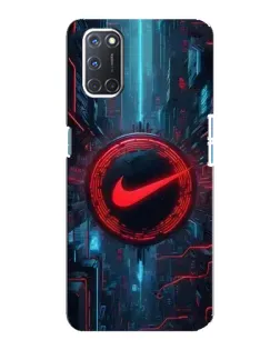 Чехол для OPPO A92 с картинкой «Техногенный стиль Nike»