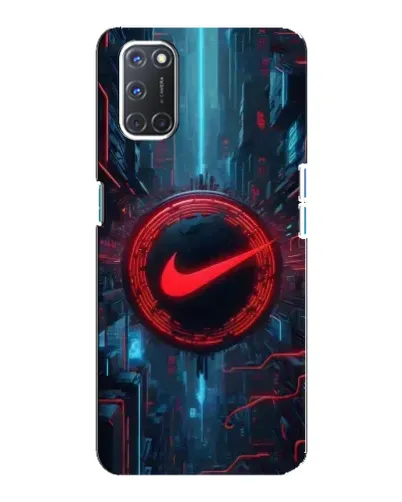 Чехол для OPPO A92 с картинкой «Техногенный стиль Nike»
