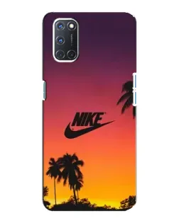 Чехол для OPPO A92 с картинкой «Nike на закате солнца»