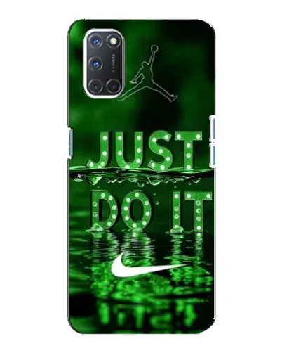 Чехол для OPPO A92 с картинкой «Зеленый неоновый Nike»