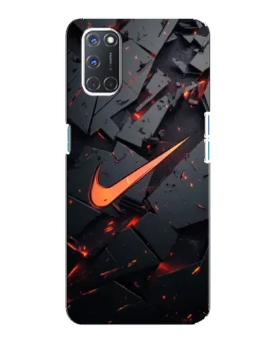 Чехол для OPPO A92 с картинкой «Nike — эффект разломов»