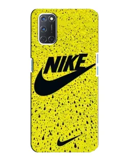 Чехол для OPPO A92 с картинкой «Желтый текстурный Nike»