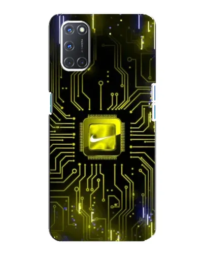 Чехол для OPPO A92 с картинкой «Nike — золотая искра»