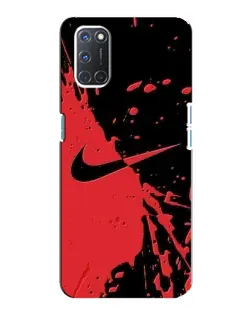 Чехол для OPPO A92 с картинкой «Красные брызги Nike»