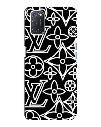 Чохол для OPPO A92 з картинкою «Чорно-білий візерунок LV»