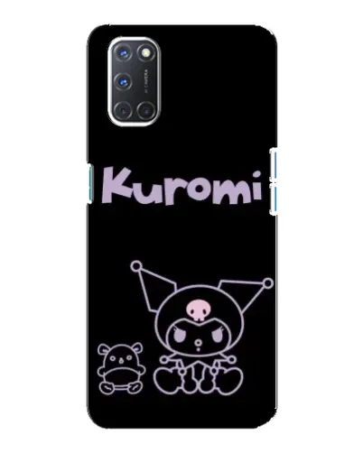 Чехол для OPPO A92 с картинкой «Kuromi — черный минимализм»