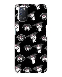 Чехол для OPPO A92 с картинкой «Черный паттерн Kuromi»