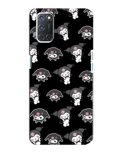 Чехол для OPPO A92 с картинкой «Черный паттерн Kuromi»