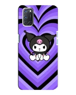 Чехол для OPPO A92 с картинкой «Kuromi и фиолетовые сердца»