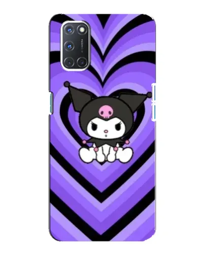 Чехол для OPPO A92 с картинкой «Kuromi и фиолетовые сердца»