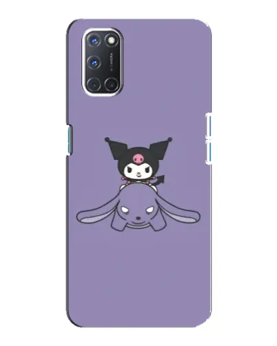 Чехол для OPPO A92 с картинкой «Kuromi на лиловом фоне»