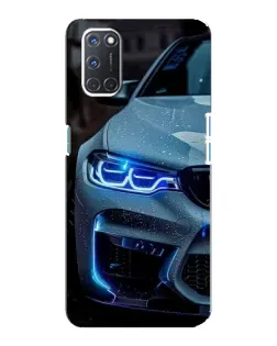 Чохол для OPPO A92 з картинкою «Погляд BMW з синіми фарами»