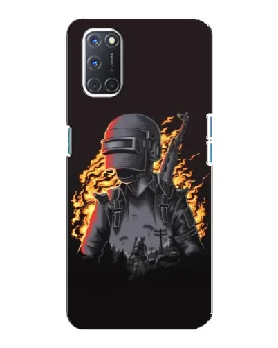 Чохол для OPPO A92 з картинкою «PUBG — вогняний силует»