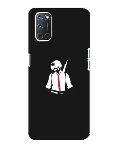 Чохол для OPPO A92 з картинкою «PUBG — силует воїна»