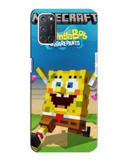Чохол для OPPO A92 з картинкою «Губка Боб Minecraft»