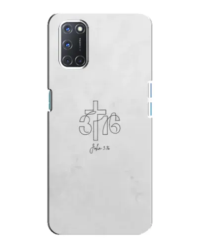 Чохол для OPPO A92 з картинкою «Івана 3:16 Хрест»