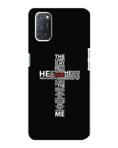 Чехол для OPPO A92 с картинкой «Текстовый крест» Чехол для OPPO A92 с картинкой «Текстовый крест»