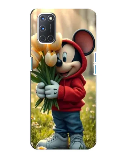 Чохол для OPPO A92 з картинкою «Міккі з тюльпанами»
