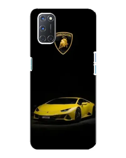 Чехол для OPPO A92 с картинкой «Lamborghini желтый акцент»