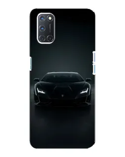 Чехол для OPPO A92 с картинкой «Черный Lamborghini Aventador»