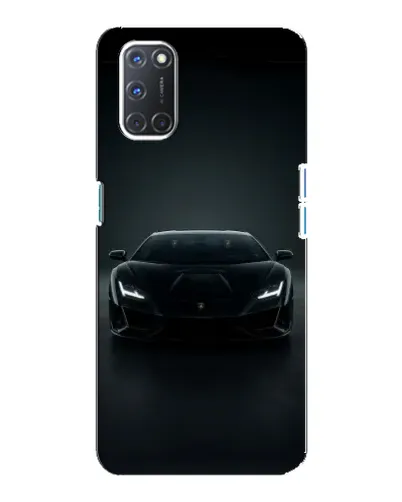 Чехол для OPPO A92 с картинкой «Черный Lamborghini Aventador»
