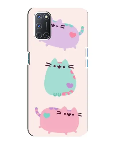 Чохол для OPPO A92 з картинкою «Pusheen тріо»