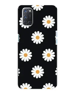 Чохол для OPPO A92 з картинкою «Ромашки на чорному»