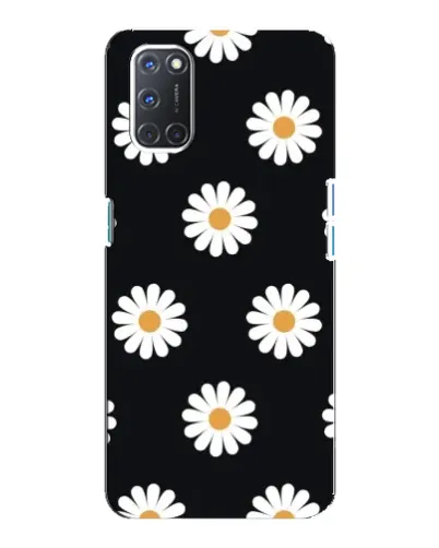 Чохол для OPPO A92 з картинкою «Ромашки на чорному»