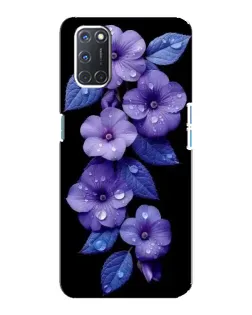 Чохол для OPPO A92 з картинкою «Фіолетові квіти з росою»