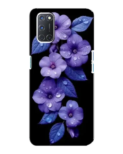 Чохол для OPPO A92 з картинкою «Фіолетові квіти з росою»