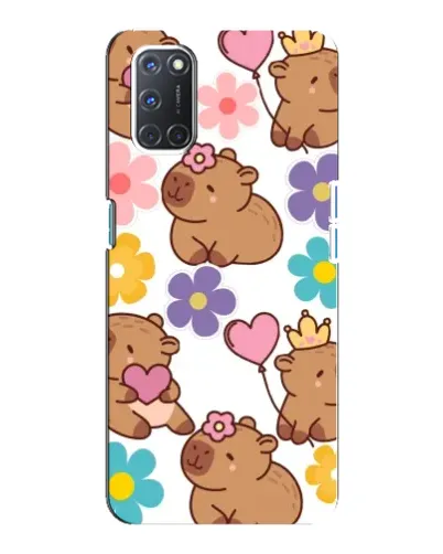 Чохол для OPPO A92 з картинкою «Квітковий паттерн капібар»