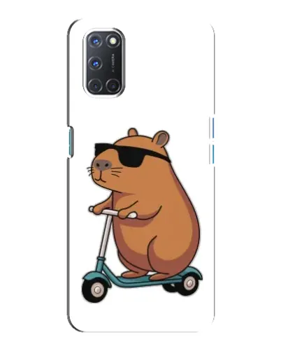 Чохол для OPPO A92 з картинкою «Капібара на самокаті»