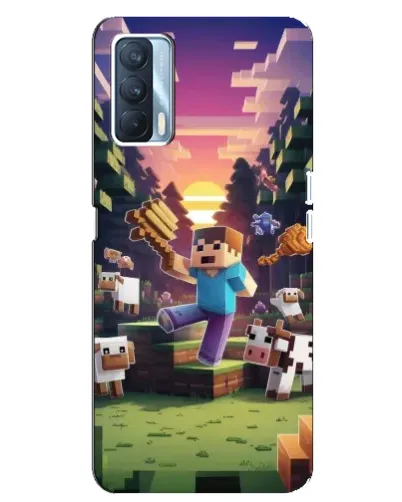 Чехол для OPPO A92s с картинкой «Стив на ферме»
