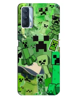 Чохол для OPPO A92s з картинкою «Кріпери Minecraft»
