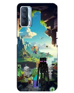 Чехол для OPPO A92s с картинкой «Эндермен в лесу»